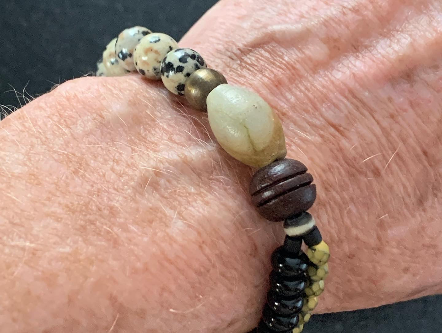 Dalmatian Jasper beady bracelet