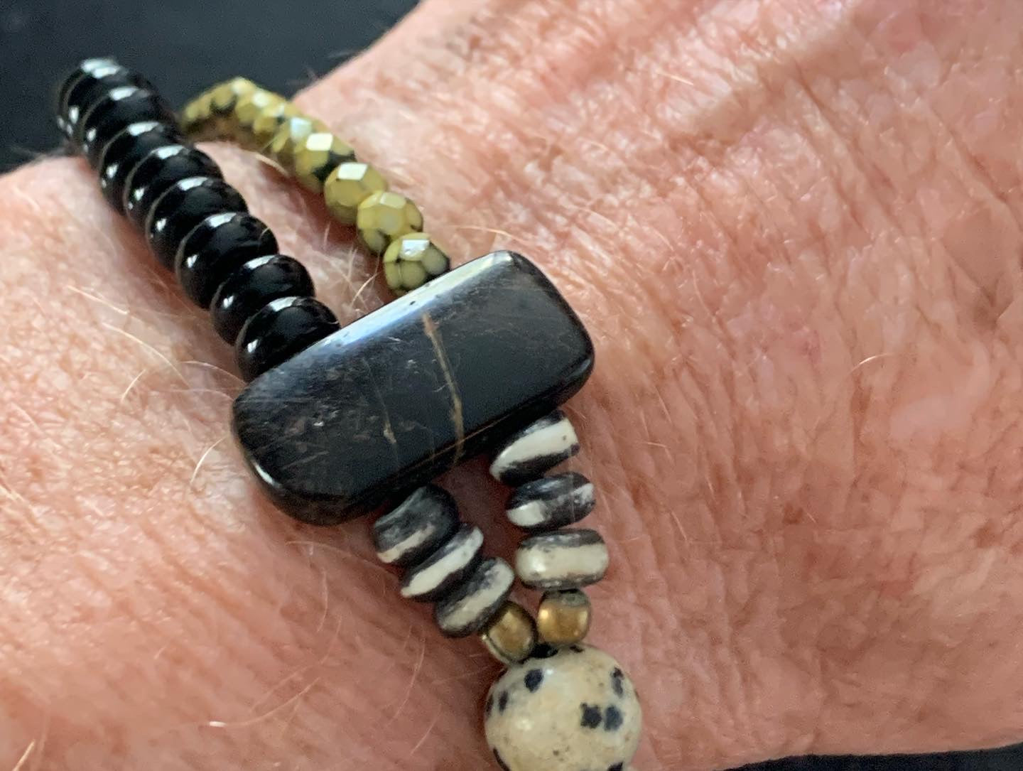 Dalmatian Jasper beady bracelet