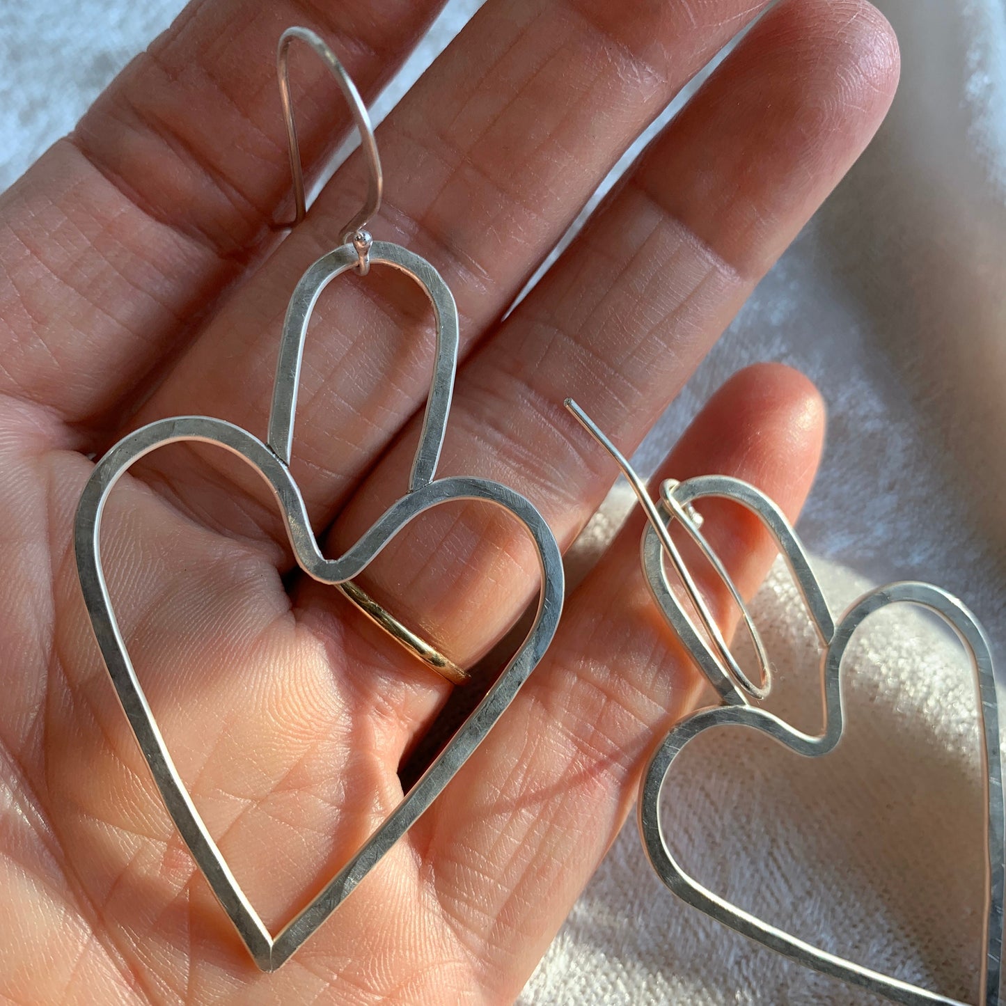Minimalist heart-shaped earrings - sterling silver hearts - plain heart earrings  - jewelry gift for her - Valentine’s Day