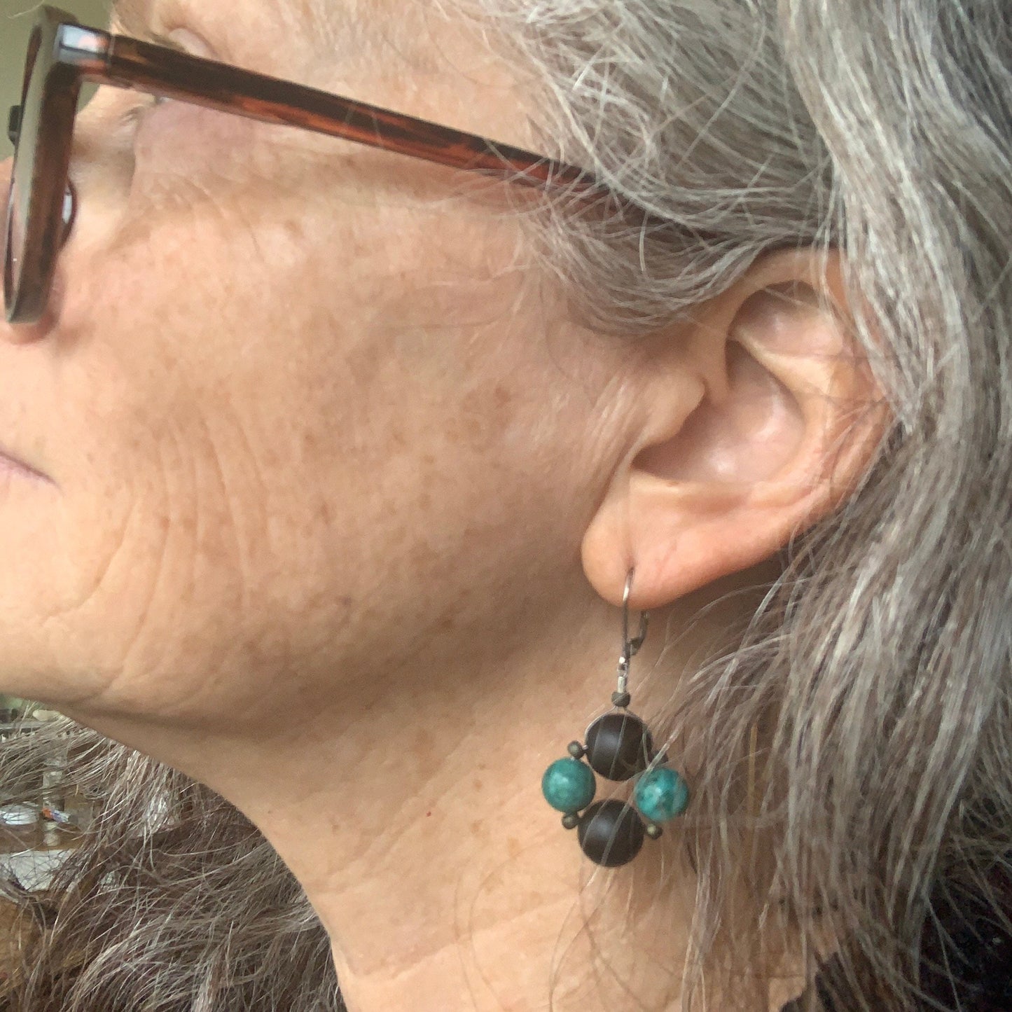 Gemstone beaded earrings - handmade earrings - small dangle bead earrings for her - earrings under 50 dollars - healing - yoga jewelry
