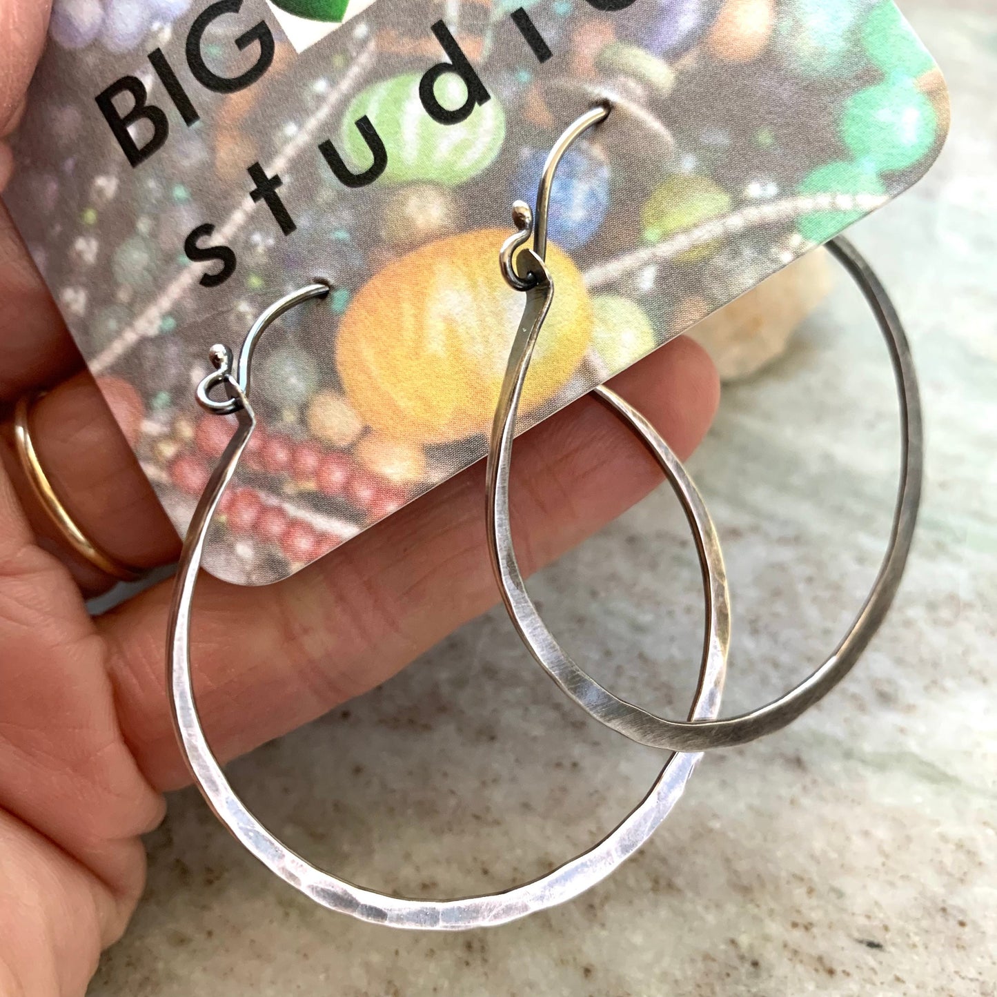 Silver hoop earrings - small, medium or large hoops - lightweight sterling hoops - hand forged wire - gifts for moms - boho - yoga lifestyle